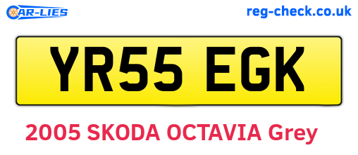 YR55EGK are the vehicle registration plates.