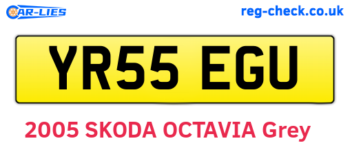 YR55EGU are the vehicle registration plates.