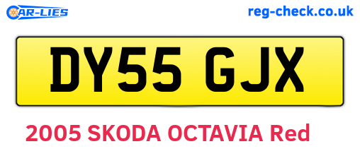 DY55GJX are the vehicle registration plates.
