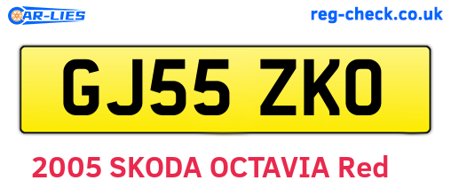 GJ55ZKO are the vehicle registration plates.