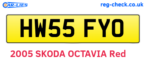 HW55FYO are the vehicle registration plates.