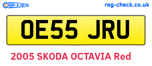 OE55JRU are the vehicle registration plates.