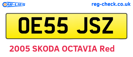 OE55JSZ are the vehicle registration plates.