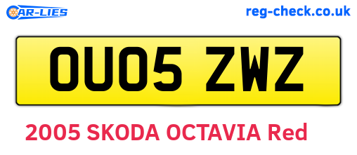 OU05ZWZ are the vehicle registration plates.