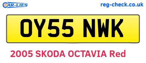 OY55NWK are the vehicle registration plates.