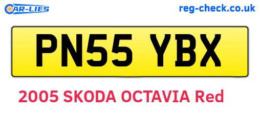 PN55YBX are the vehicle registration plates.