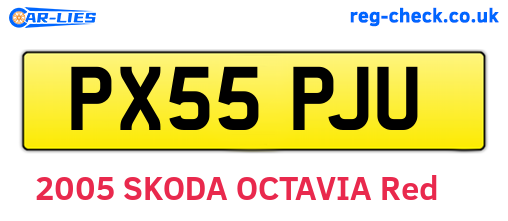 PX55PJU are the vehicle registration plates.