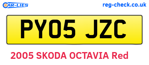 PY05JZC are the vehicle registration plates.