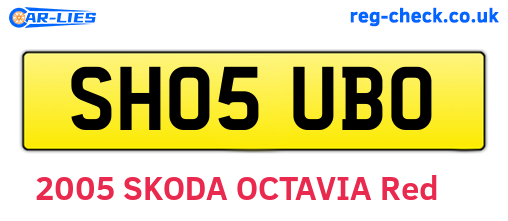 SH05UBO are the vehicle registration plates.