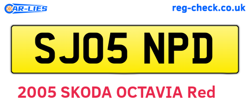 SJ05NPD are the vehicle registration plates.