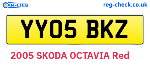YY05BKZ are the vehicle registration plates.