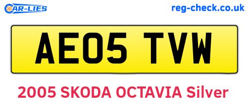 AE05TVW are the vehicle registration plates.