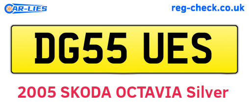 DG55UES are the vehicle registration plates.