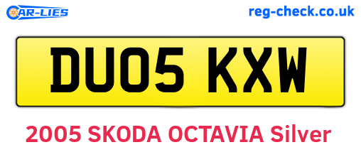 DU05KXW are the vehicle registration plates.
