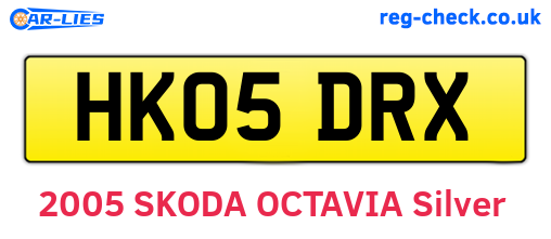 HK05DRX are the vehicle registration plates.