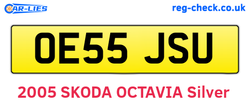 OE55JSU are the vehicle registration plates.