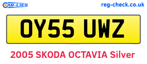 OY55UWZ are the vehicle registration plates.