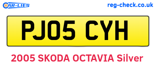 PJ05CYH are the vehicle registration plates.