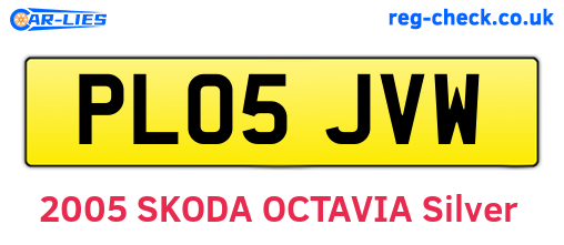 PL05JVW are the vehicle registration plates.
