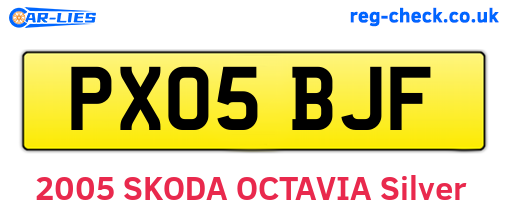 PX05BJF are the vehicle registration plates.