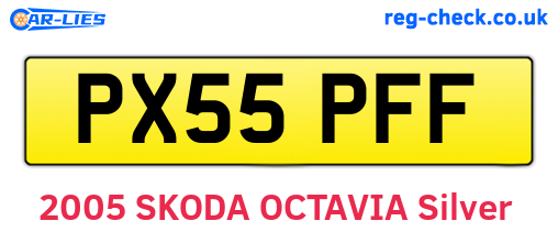 PX55PFF are the vehicle registration plates.