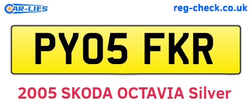 PY05FKR are the vehicle registration plates.