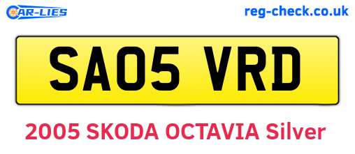 SA05VRD are the vehicle registration plates.