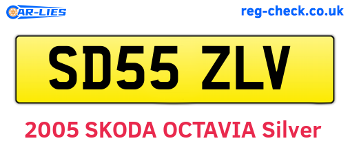 SD55ZLV are the vehicle registration plates.