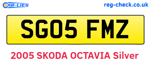 SG05FMZ are the vehicle registration plates.