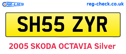 SH55ZYR are the vehicle registration plates.