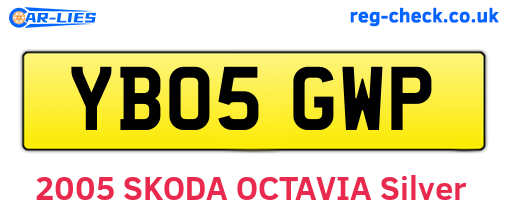 YB05GWP are the vehicle registration plates.
