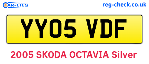 YY05VDF are the vehicle registration plates.