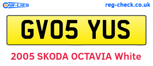 GV05YUS are the vehicle registration plates.