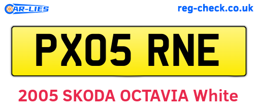 PX05RNE are the vehicle registration plates.