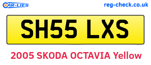 SH55LXS are the vehicle registration plates.