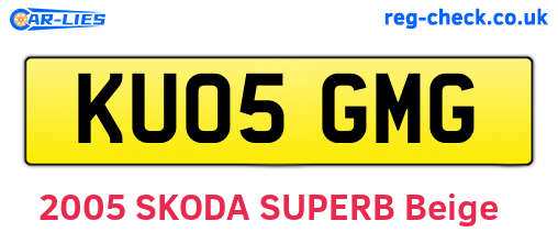 KU05GMG are the vehicle registration plates.