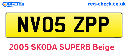 NV05ZPP are the vehicle registration plates.
