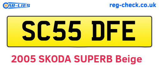 SC55DFE are the vehicle registration plates.