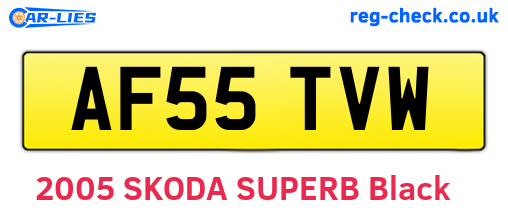 AF55TVW are the vehicle registration plates.