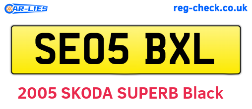 SE05BXL are the vehicle registration plates.