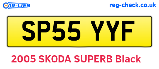 SP55YYF are the vehicle registration plates.