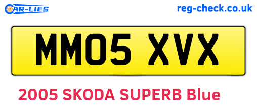 MM05XVX are the vehicle registration plates.