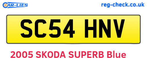 SC54HNV are the vehicle registration plates.
