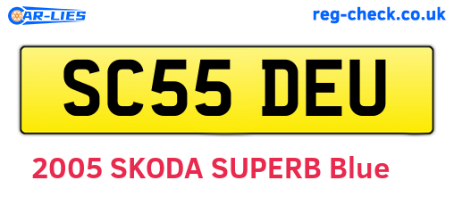 SC55DEU are the vehicle registration plates.
