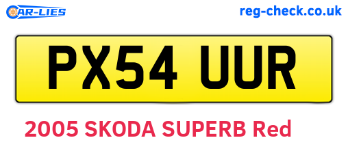 PX54UUR are the vehicle registration plates.