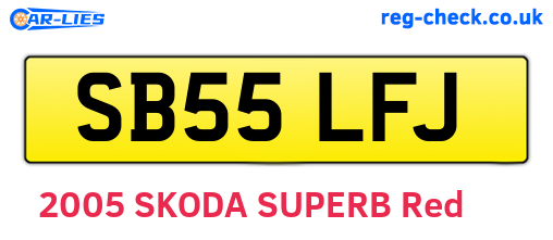 SB55LFJ are the vehicle registration plates.