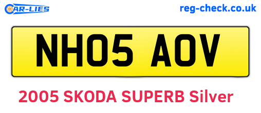 NH05AOV are the vehicle registration plates.