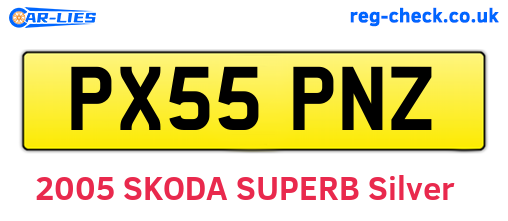 PX55PNZ are the vehicle registration plates.