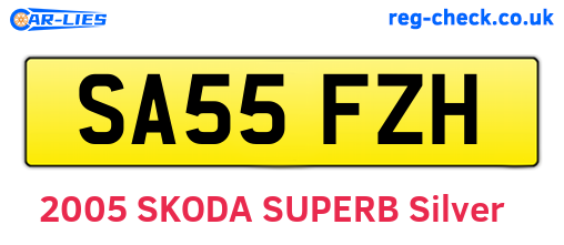 SA55FZH are the vehicle registration plates.