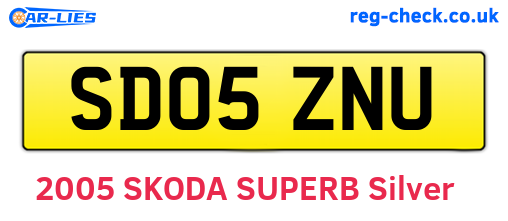 SD05ZNU are the vehicle registration plates.